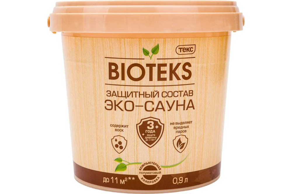 Cостав защитный Текс Bioteks Эко-Сауна полуматовый (0,9л)