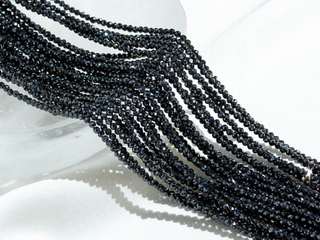 Фианиты черные 2,2мм, огранка (нить бусин)