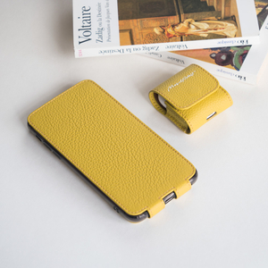 Чехол для iPhone 11 из натуральной кожи теленка, желтого цвета