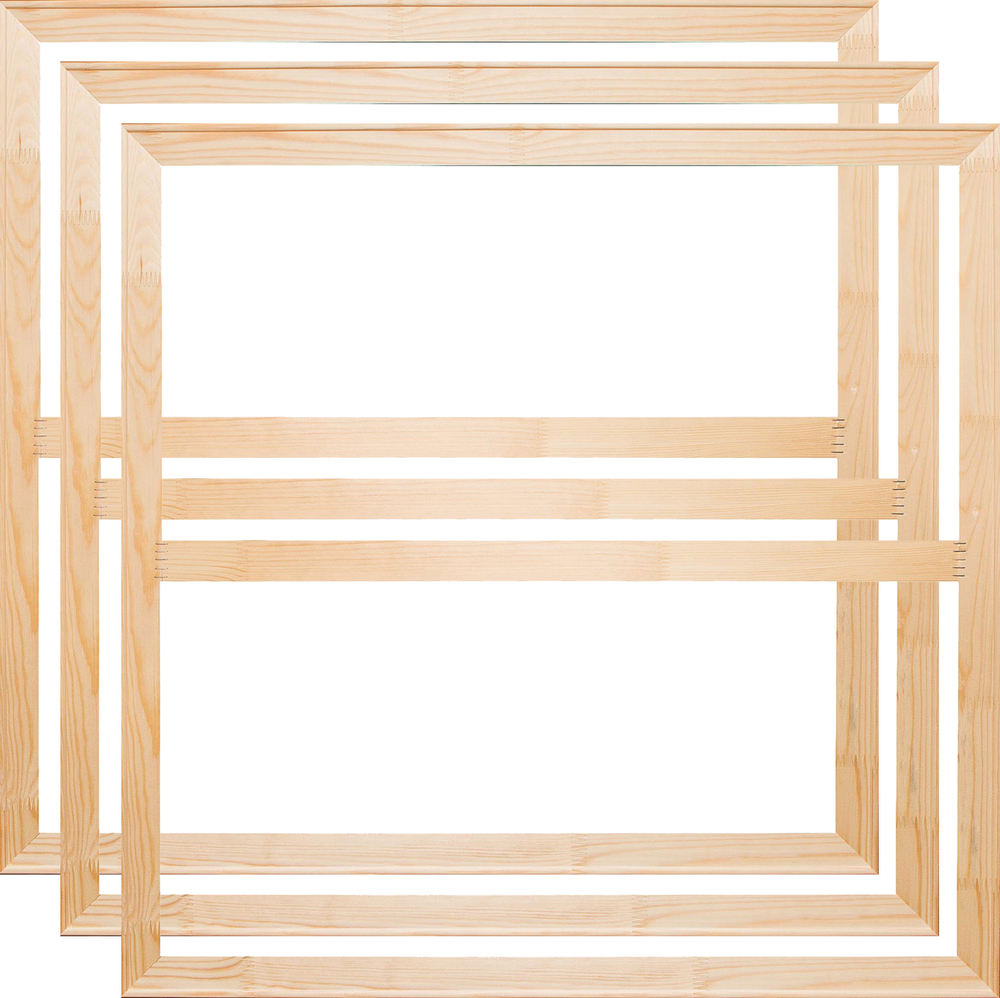 Глухой подрамник 90x90 см. (с крестовиной) сеч. 40х18 мм. (3 штуки)