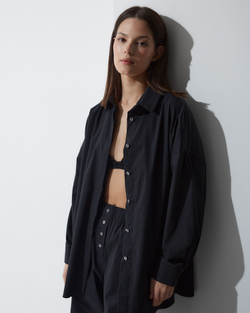 Рубашка свободного кроя из хлопка Макс Мара черный