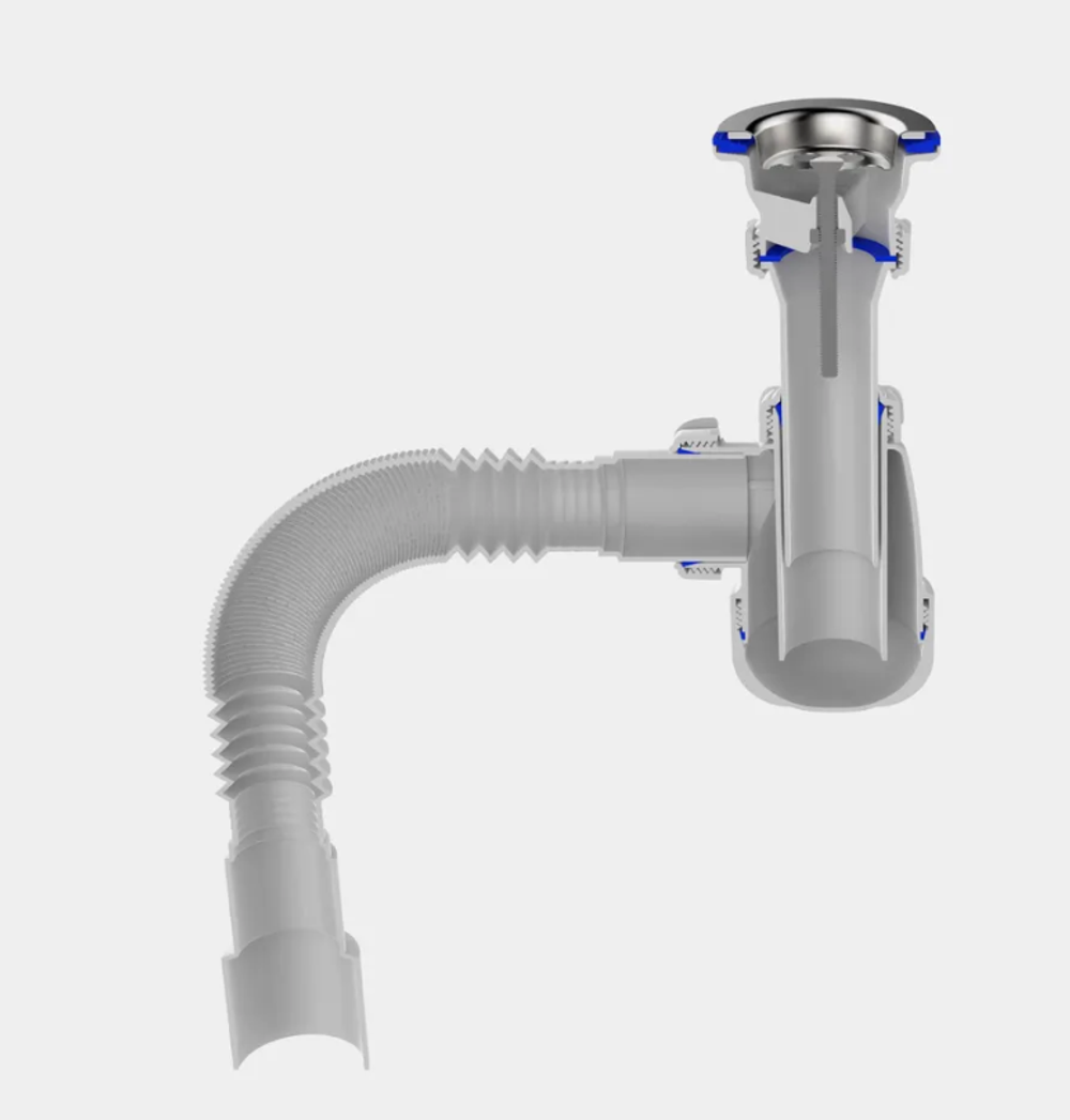 Aquant Сифон для умывальника 1 1/2"х 40, с гофротрубой 40х40/50, S0115-35-MR