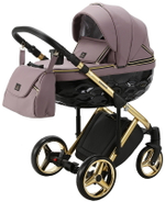 Детская коляска Adamex Chantal Special Edition Deluxe 2 в 1 С115 (СИРЕН.ПУДР.КОЖА ЗОЛОТ РАМА)