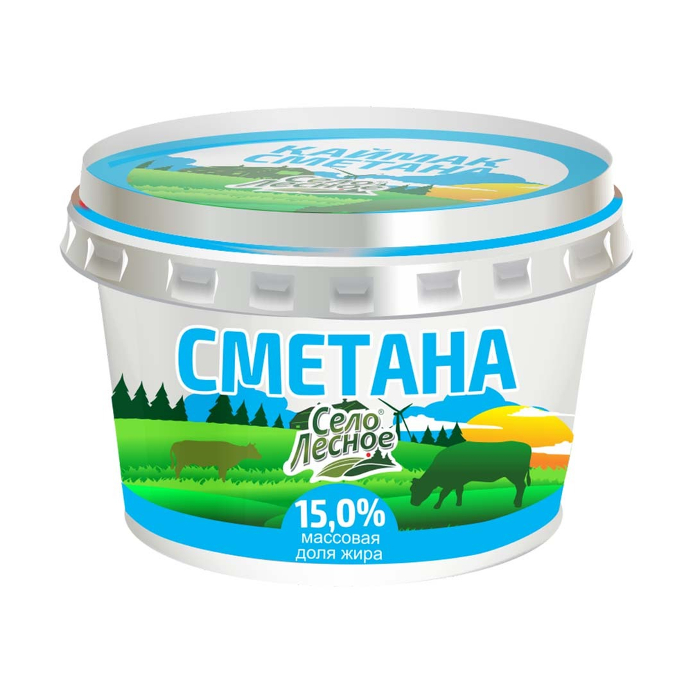 Сметана Село Лесное 15 % 180 гр