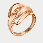 Кольцо женское из розового золота 585 пробы без вставки (арт. 10-10010-2049)