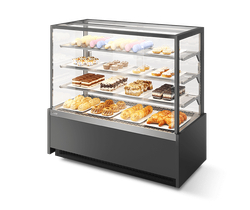 Витрина Кондитерская Vete kub 130, Серый матовый/Шлифованная нержавейка T7016M.VG033.B7016M