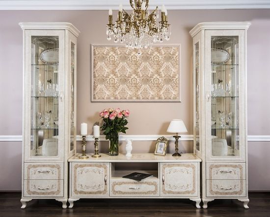 Гостиная модульная ПАТРИСИЯ-1 корень крем глянец