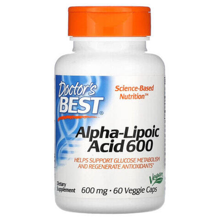 Витамины группы B Doctor's Best, Альфа-липоевая кислота 600, 600 мг, 60 растительных капсул