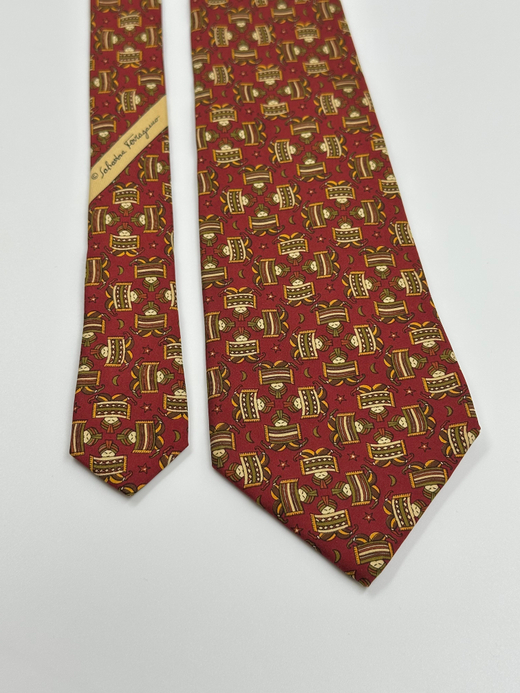 Галстук тёмно-красный Salvatore Ferragamo