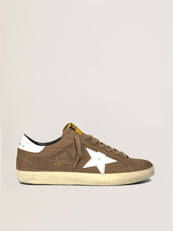 Men's Super Star in brown nappa with croco-print
