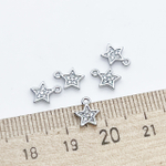 Подвеска Звезда, цвет серебро, фианиты, размер 8*6 мм, цена за 1 шт