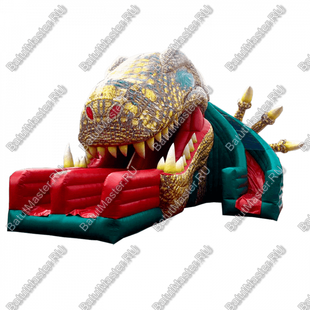 Коммерческий надувной батут "Клыкастый динозавр", 11*9*8 м