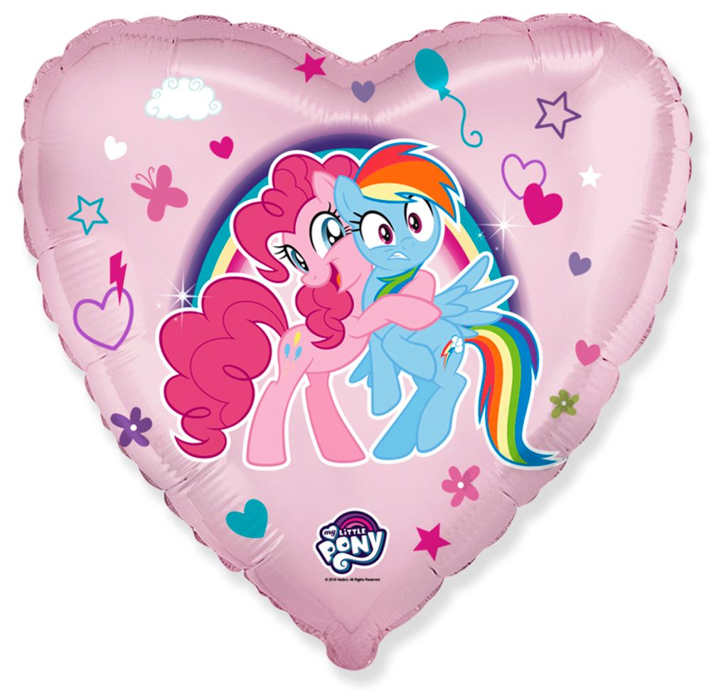 FM (18&#39;&#39;/46 см) Сердце, My Little Pony, Лошадки Пинки Пай и Радуга, Розовый, 1 шт.