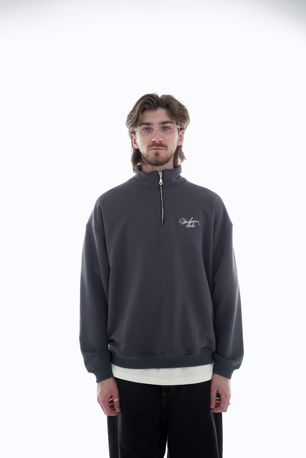 Cвитшот UNIFORM Half-zip Club, Графит