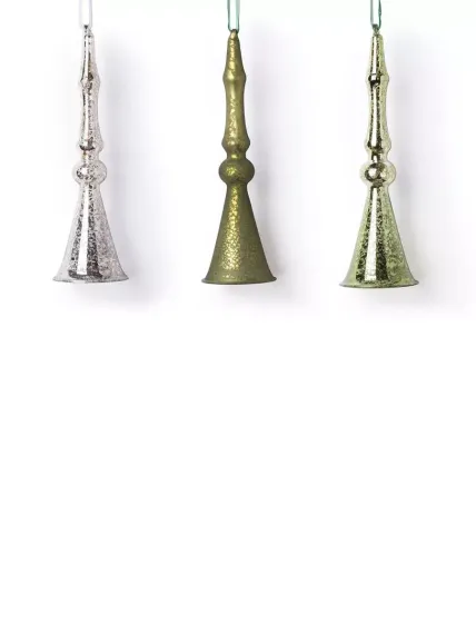 Винтажное стеклянное украшение Перезвон 20 см., оливковый, Karlsbach (14462/3)