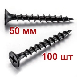 Саморез по дереву 3.5х50мм 100 штук черный