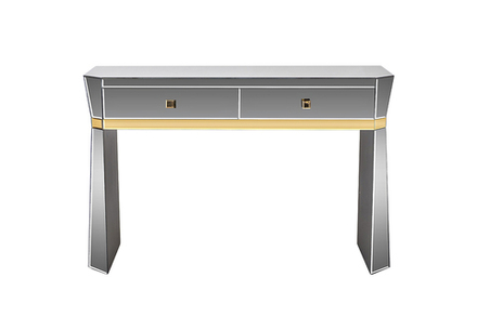 Консоль Garda Decor 2 ящика с золотистой отделкой 120*42*79 см