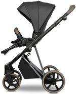 Детская коляска Roan Sol Vintage Luxury Leather 2.0 3 в 1 с автокреслом Pituso Baesa Pro Black,Beige Canopy VEGA99DB Woodland Gray/Nickel/руч.Cappuccino