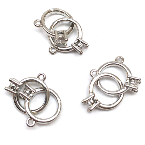 Коннектор - кольцо 19х11 мм, родий