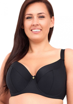 Однотонный бюстгальтер plus size на косточках с чашками из микрофибры (Размер: 70L) (Цвет: телесный)