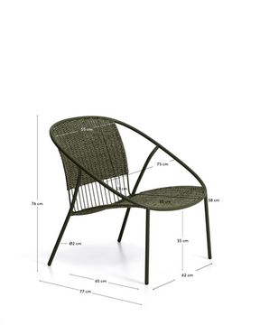 Уличное кресло Atrani из оцинкованной стали и зеленой веревки