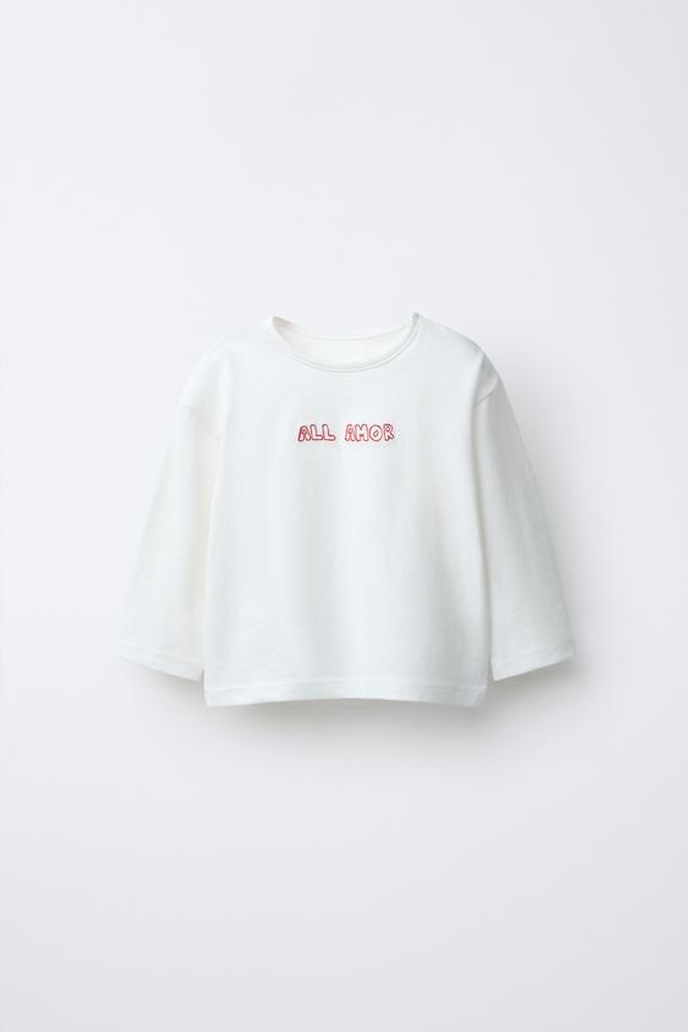 ZARA НАБОР ИЗ ТРЕХ ФУТБОЛОК В ПОЛОСКУ С ВЫШИТЫМ ТЕКСТОМ, КРАСНЫЙ