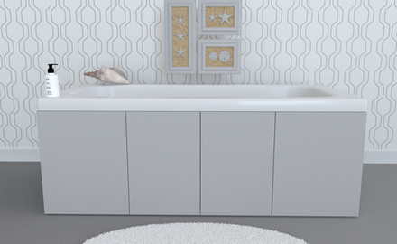 Экран под ванну комбинированный TR-9-232 светло-серый матовый soft touch