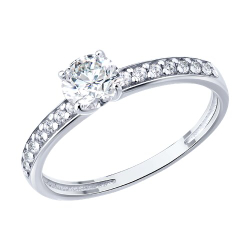 Кольцо из серебра с фианитами