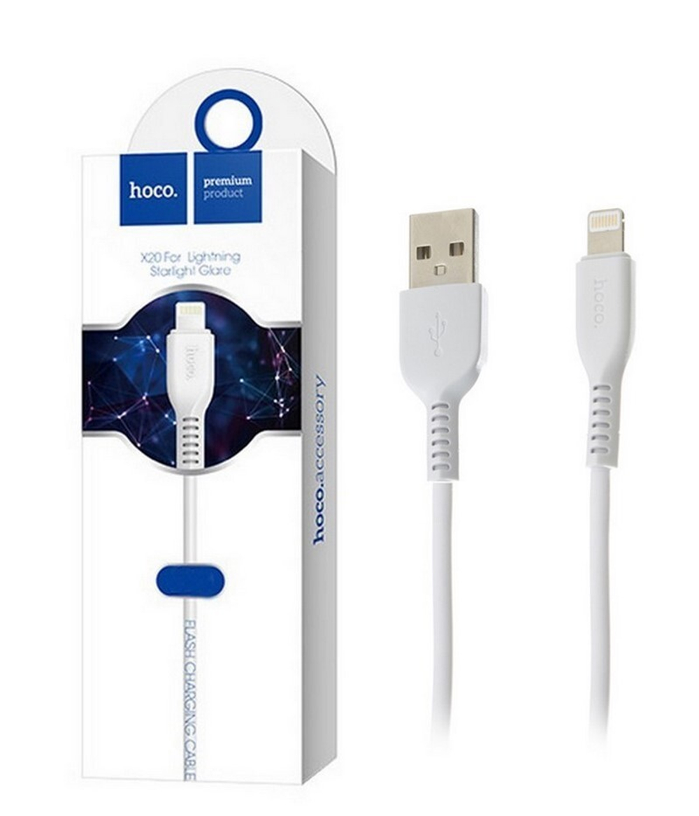Кабель USB - Lightning HOCO X20 (белый) 1м