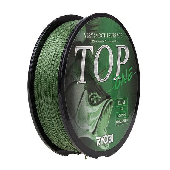 Шнур TOP PE4X-120M 3,0/d-0.286mm Dark green Ryobi