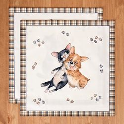 НАБОР САЛФЕТОК ИЗ 2-Х ШТ "ДРУЖБА",40Х40СМ, 100% ХЛОПОК,ТВИЛ, БЕЛЫЙ