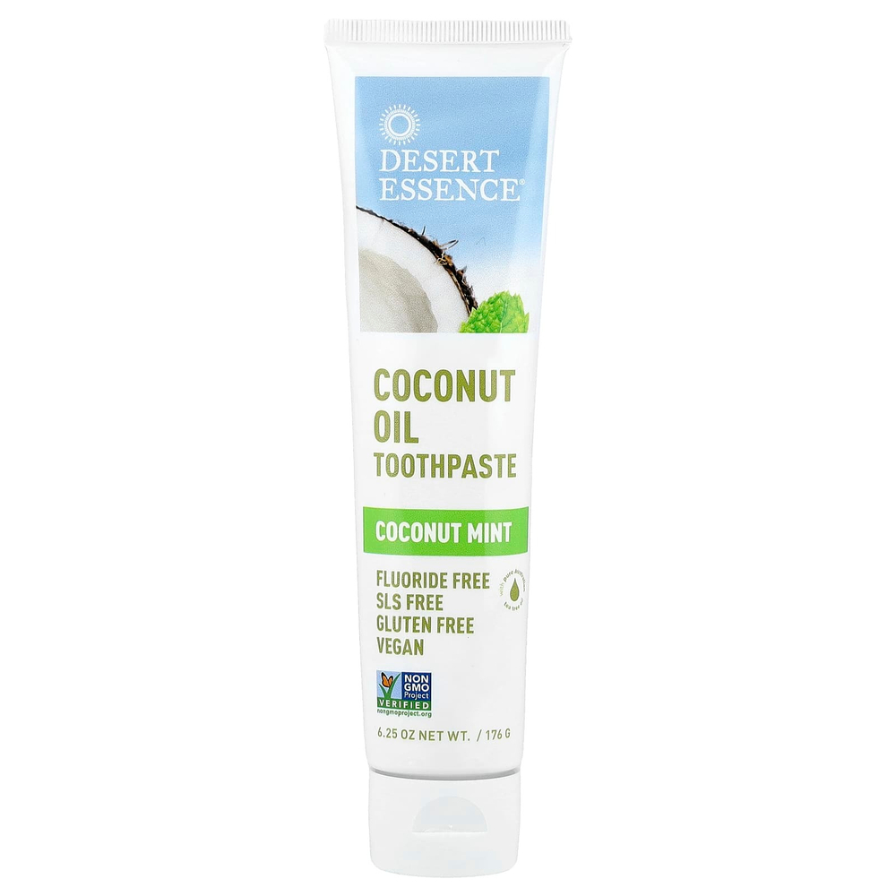 Desert Essence, Зубная паста с кокосовым маслом, Кокос и мята, 6,25 унции (176 г)