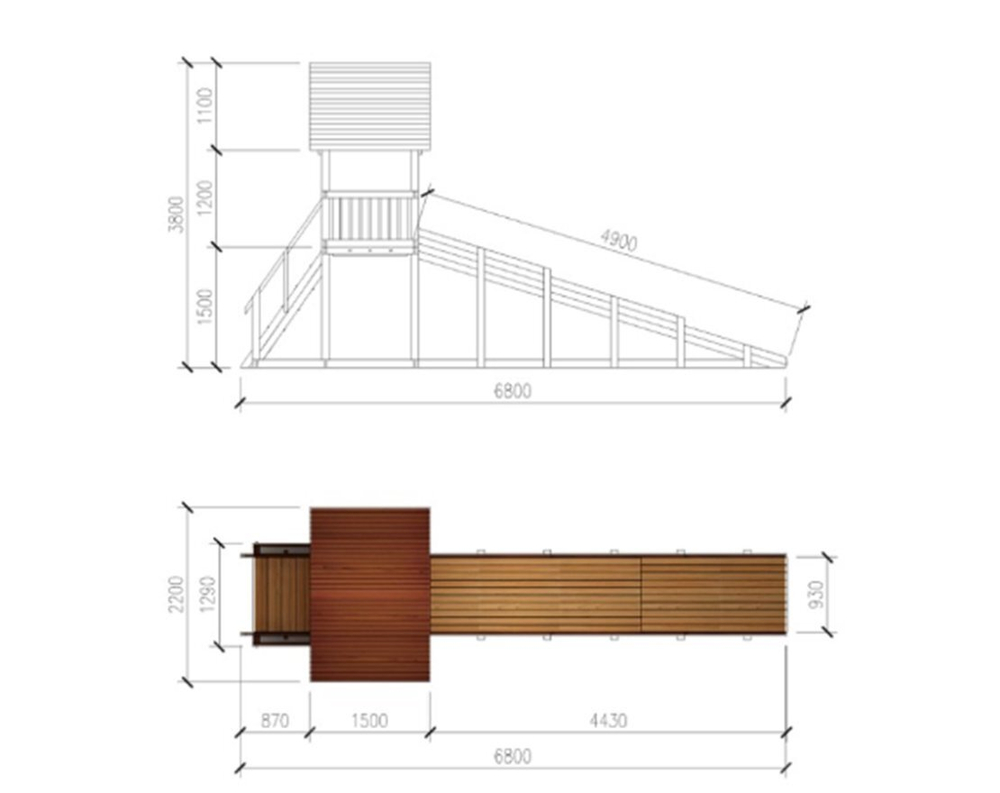 Зимняя горка TORUDA Север wood-5 (скат 4.9 м)