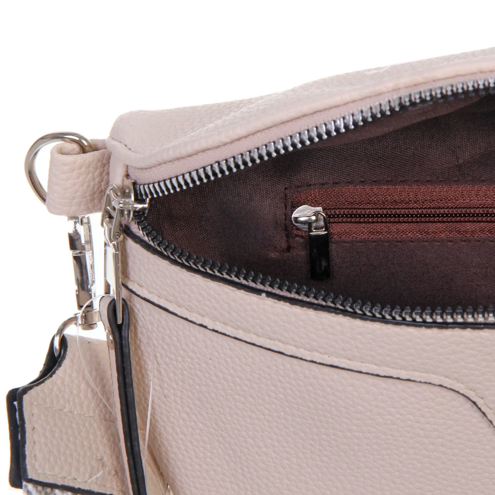 Сумка женская через плечо «ИМАНИ», цвет молочный, три кармана, 24*19*7*5см (лейбл Ultramarine)