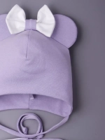 Шапка для девочек с ушками и снуд на осень