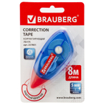 Корректирующая лента BRAUBERG 5 мм х 8 м корпус синий механизм перемотки блистер (12 штук в упаковке)