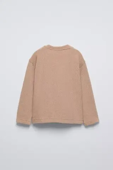 ZARA ФУТБОЛКА ИЗ ТКАНИ SOFT TOUCH, БЕЖЕВЫЙ
