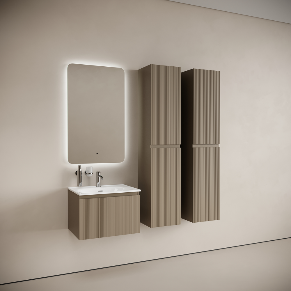 Тумба подвесная SANCOS Code 590х453х400, c одним  ящиком оснащенным доводчиками, цвет серо- бежевый , арт. CD60GB