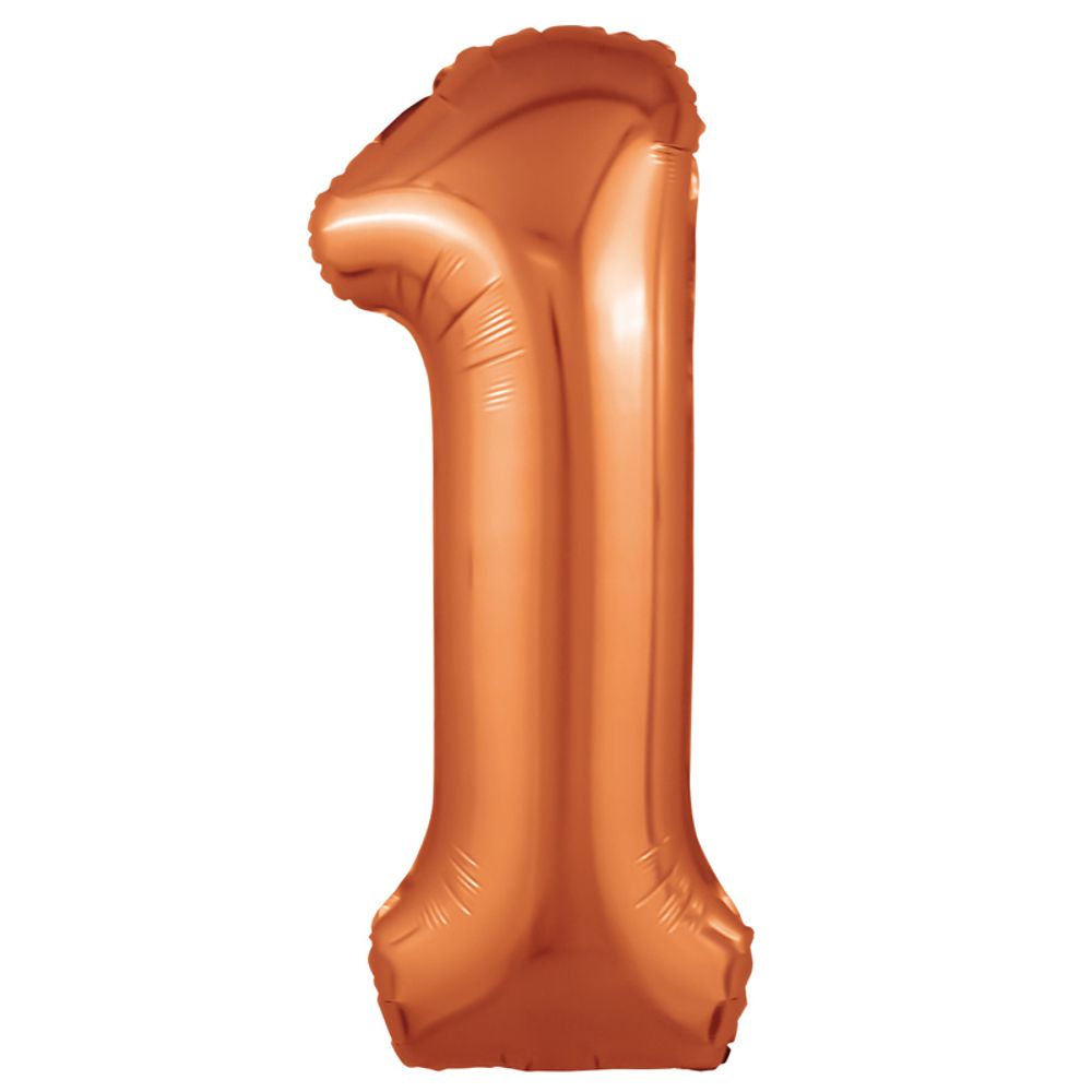Agura Шар 40'' / 102 см "Цифра 1" Slim Папайя (БГ-60)