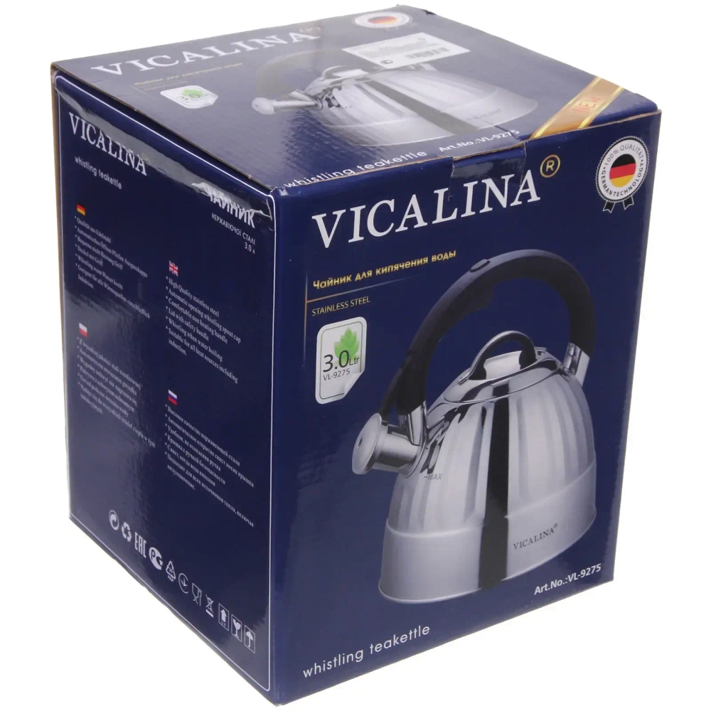 Чайник из нержавеющей стали 3л «Vicalina» VL-9275, матовый