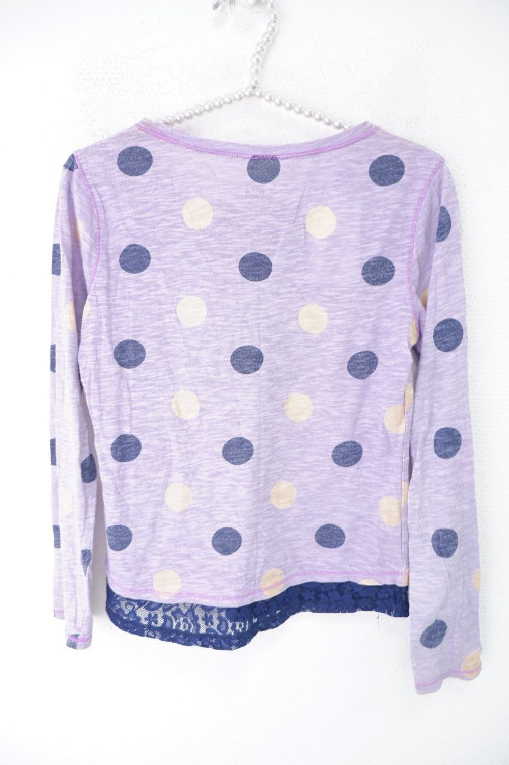 Лонг в горошек лавандовый на 14-15 лет