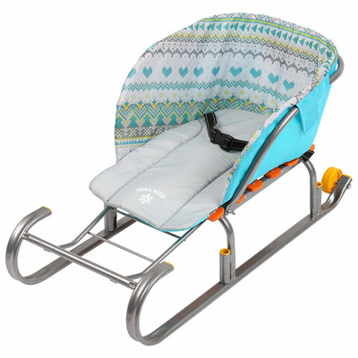 Матрасик сиденье для санок Nika вязаный голубой (СС2-1)