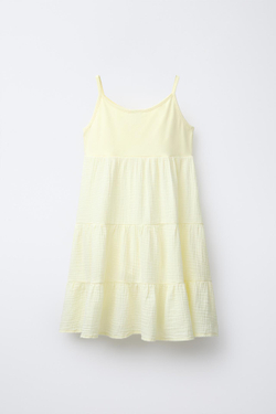 ZARA КОМБИНИРОВАННОЕ ПЛАТЬЕ , ЖЕЛТЫЙ