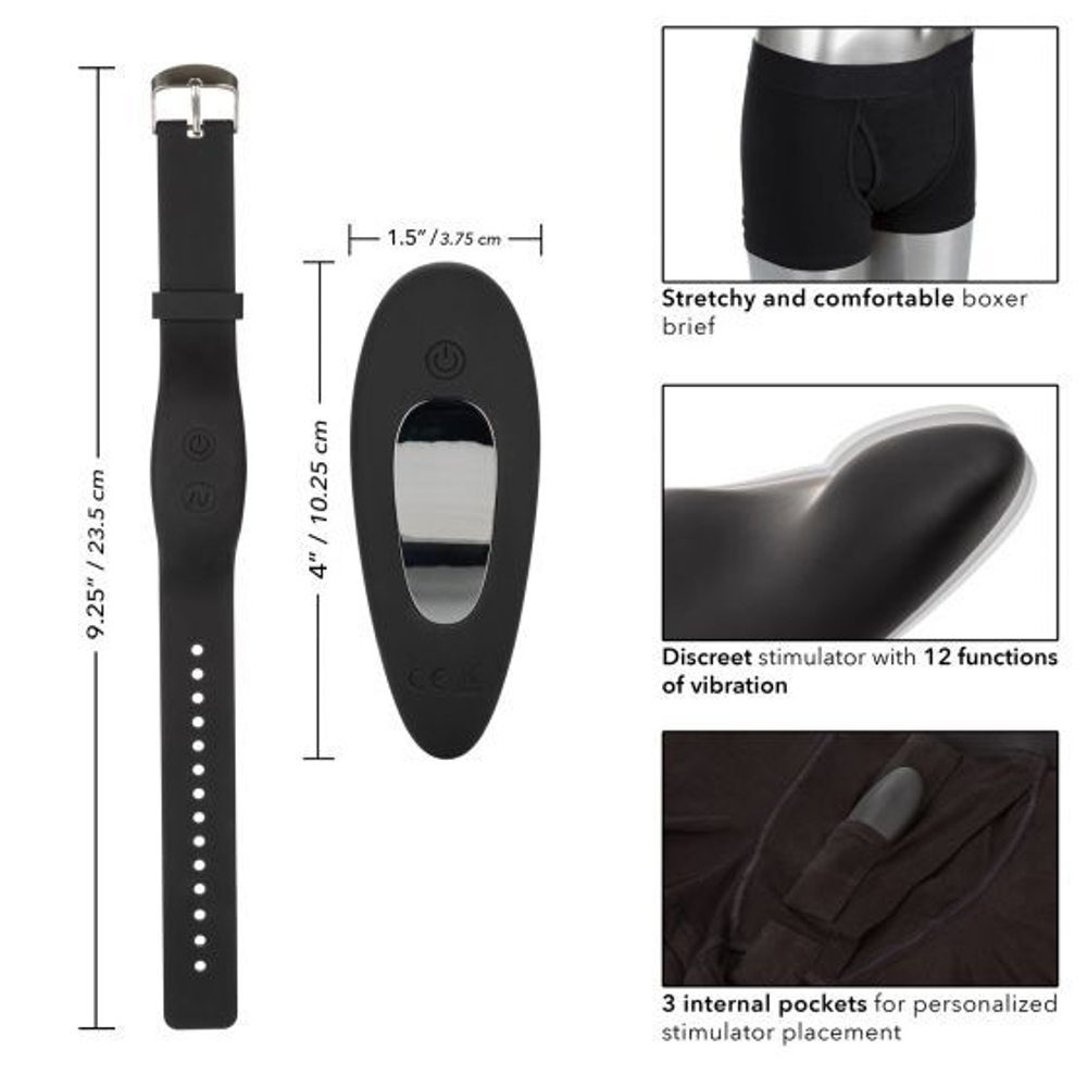 Трусы боксеры с вибромассажером Remote Control Panty Set M/L