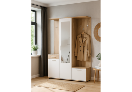 Прихожая Woodville Пети дуб сонома, белый