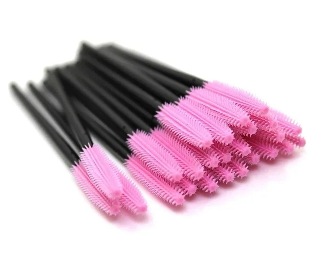 Щеточка для ресниц винтовая силиконовая в упаковке, 50шт.