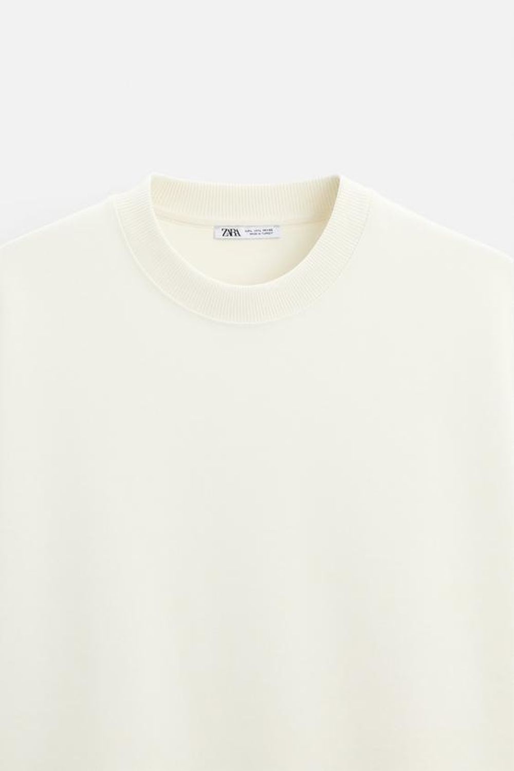 ZARA ТОЛСТОВКА INTERLOCK ИЗ РЕЛЬЕФНОЙ ТКАНИ, ЖЕЛТОВАТО-БЕЛЫЙ