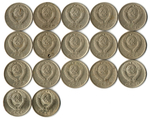 Набор 10 копеек СССР (17 монет) 1961, 74, 77-91Л. VF-XF