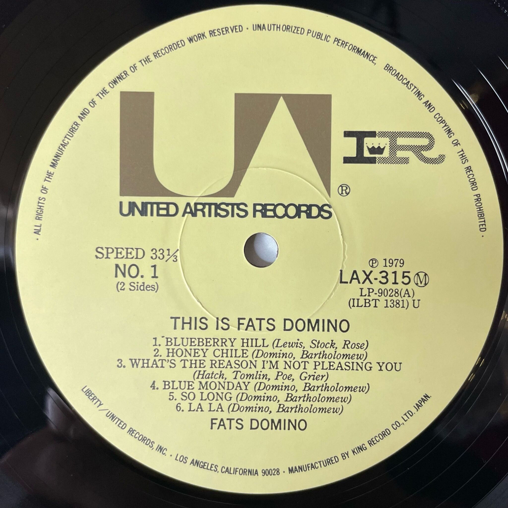 Винтажная виниловая пластинка LP This Is Fats Domino (Japan 1979) (Obi)