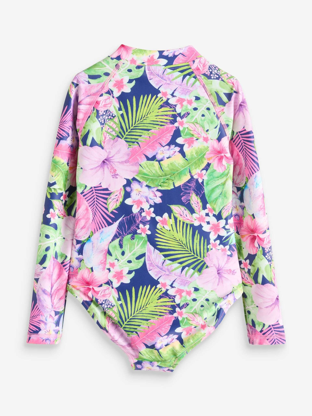 Купальник слитный на молнии для девочки Next E76-818, Темно-синий, Розовый